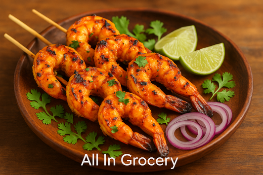 Grilled Goan Prawn Skewers (Prawn Balchão Style) - An Authentic Indian Snack