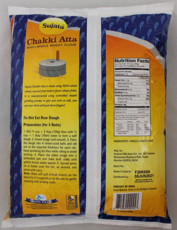 Chakki Atta(Whole Wheat Flour) 4lb