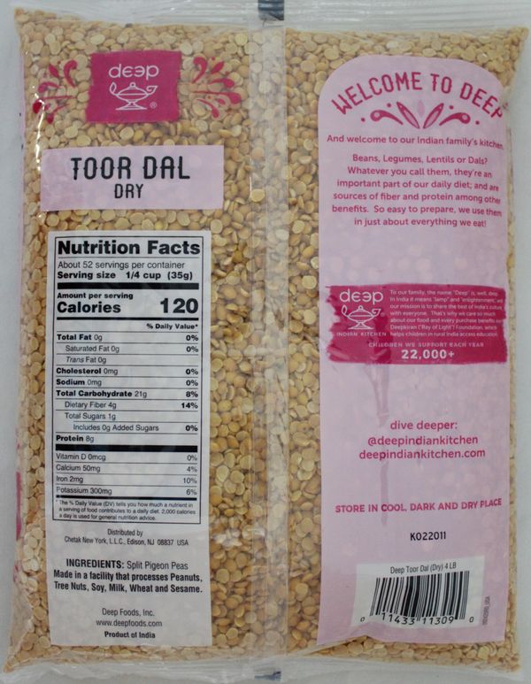 Toor dal Dry 4 lbs(1.8kg)