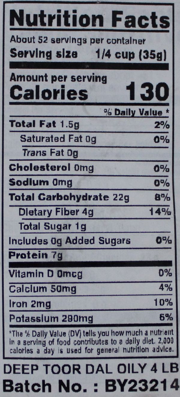Toor Dal Oily 4lb