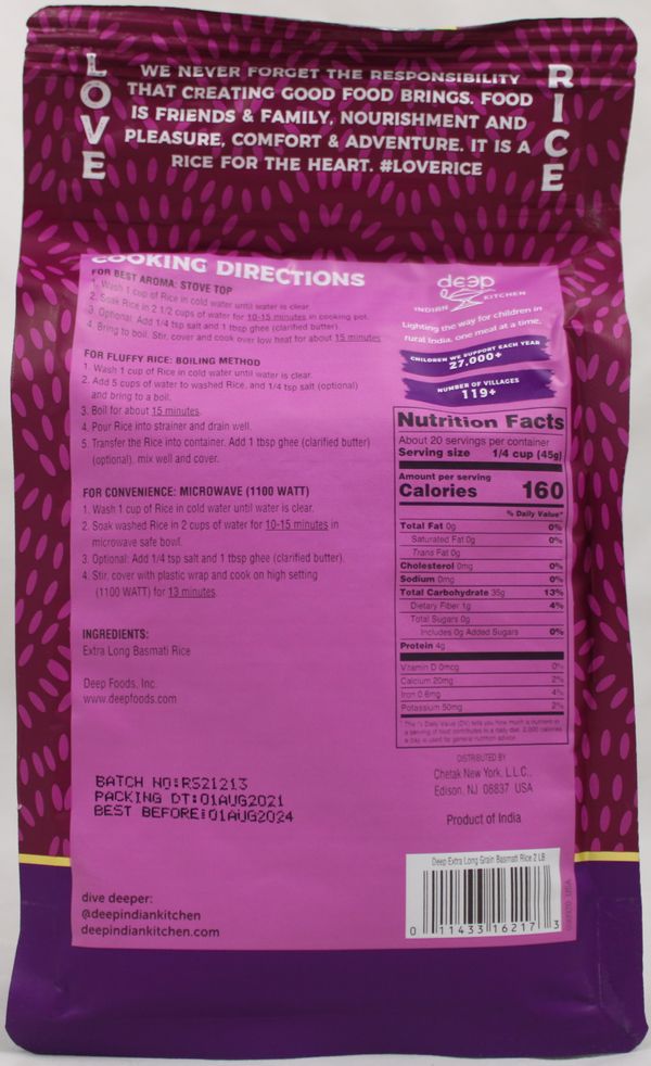 Extra Long Grain Basmati Rice 2 LB