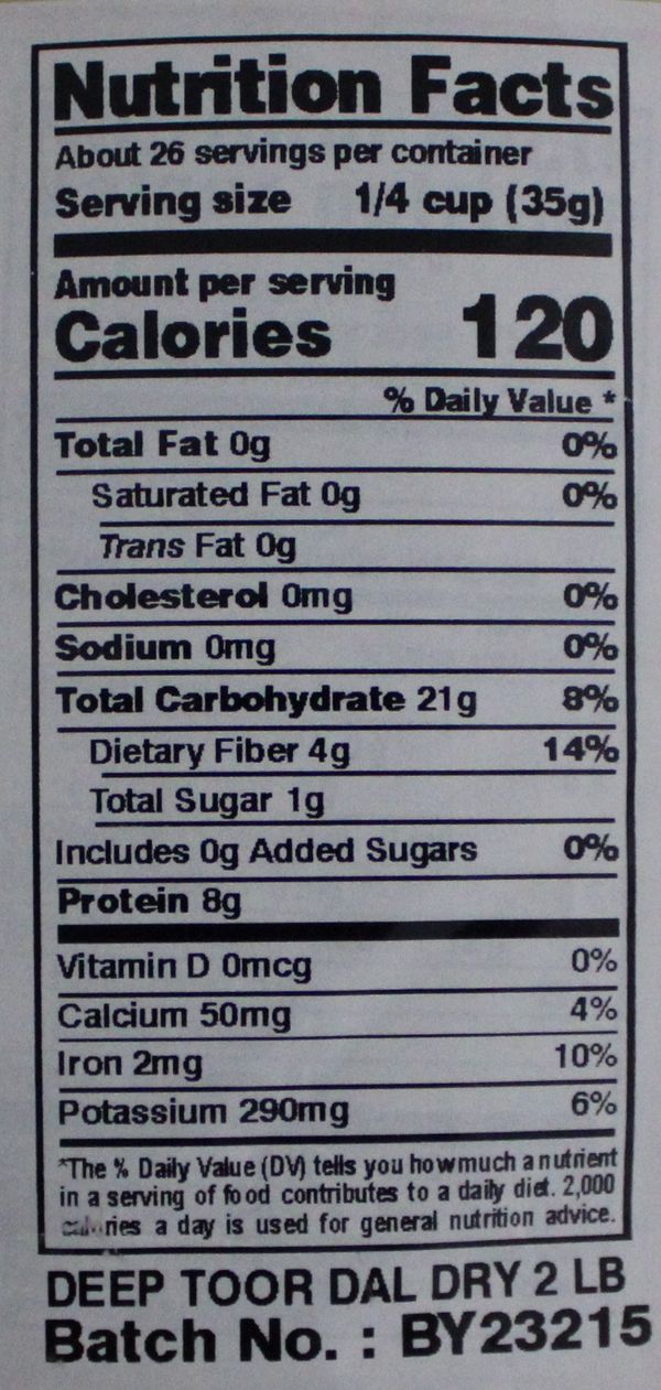 Toor Dal Dry 2 lb