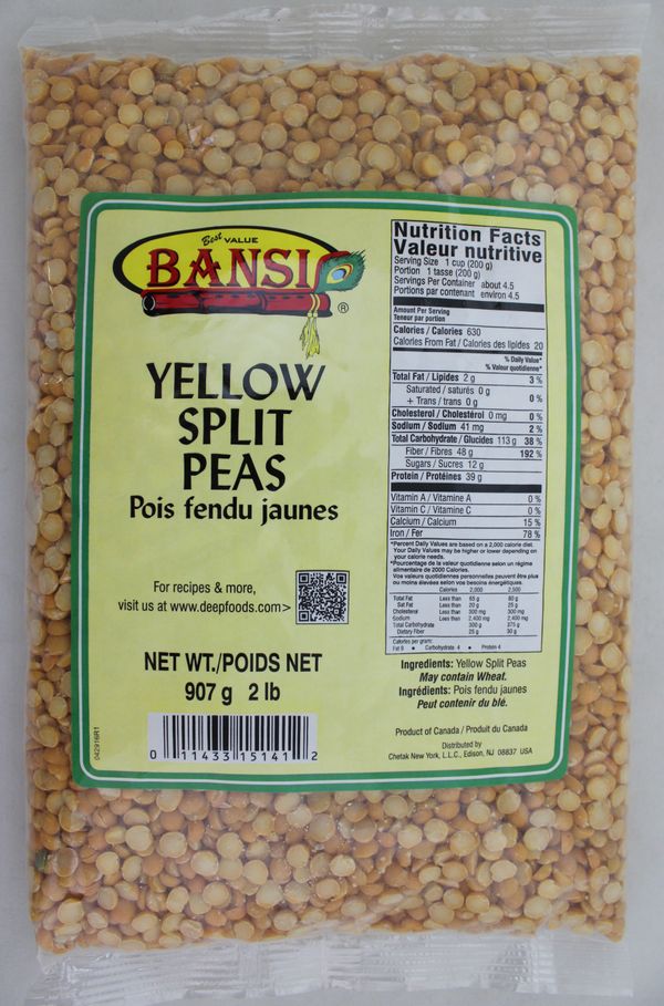 Yellow Split Peas 2 Lb