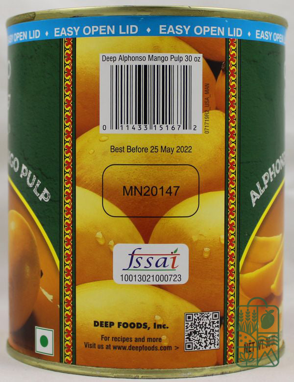 Alphonso Mango Pulp30oz EasyOpenLid