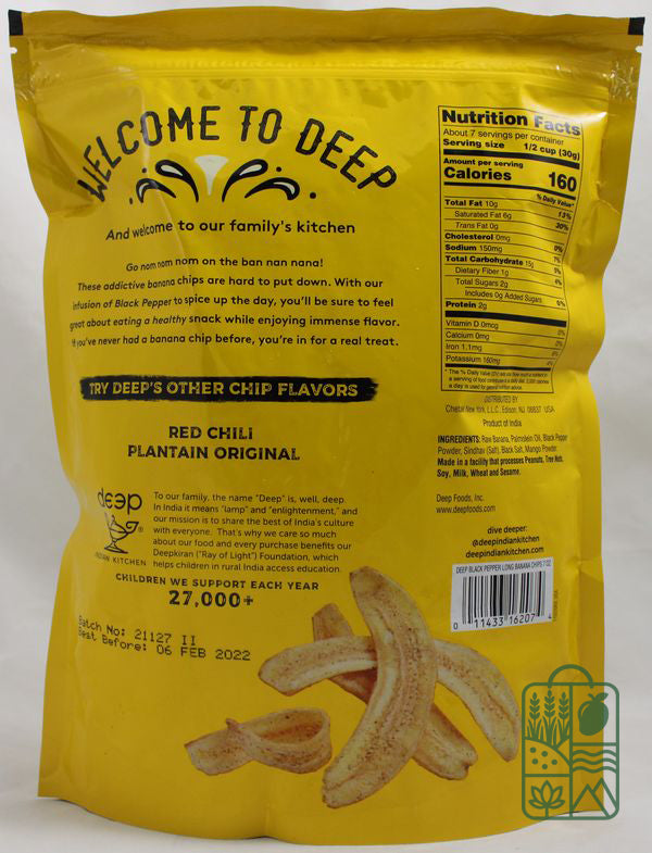 Black Pepper Long Banana Chips 7 Oz