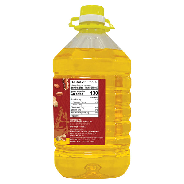 Laxmi Cold Pressed Peanut Oil_5Ltr_Bottle_Back_Picture