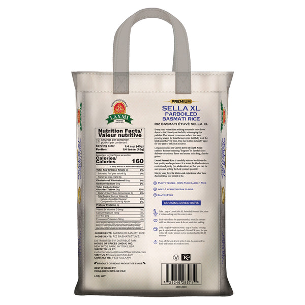 Laxmi Sella Xl Parboiled Basmati Rice (10 lb)